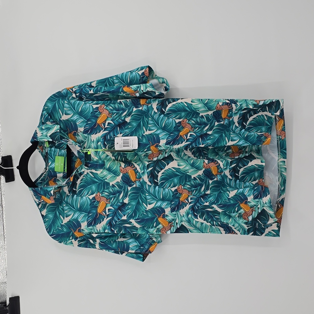 CON.STRUCT Hotdog Dog Print Performance Golf Polo Mens Size M